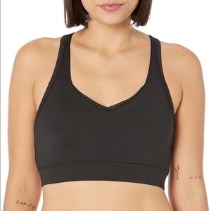 Jockey Womens Lotus Crossover Racerback Sports Bra, Deep Black, Large